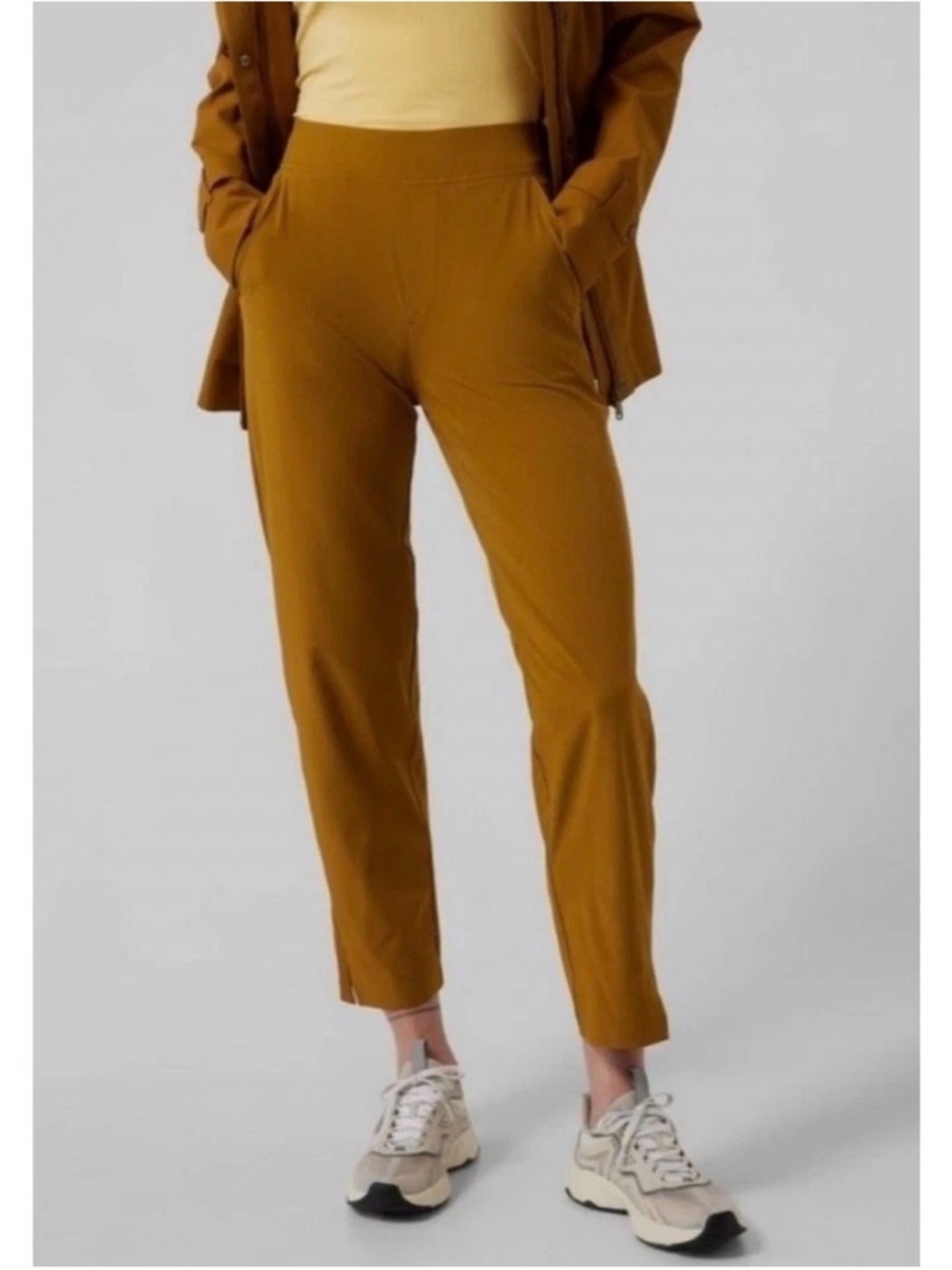Athleta Pant Trouser Brooklyn Ankle Golden Rod Travel Business Outdoor Stretch